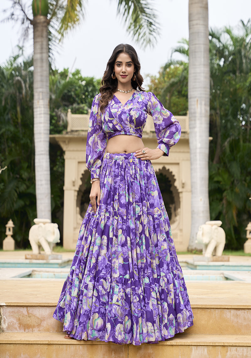 BEAUTIFUL GEORGETTE CHEX FLORAL PRINT CO-ORD SET