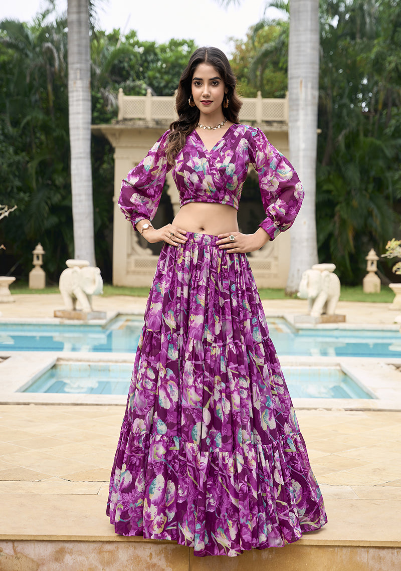 BEAUTIFUL GEORGETTE CHEX FLORAL PRINT CO-ORD SET