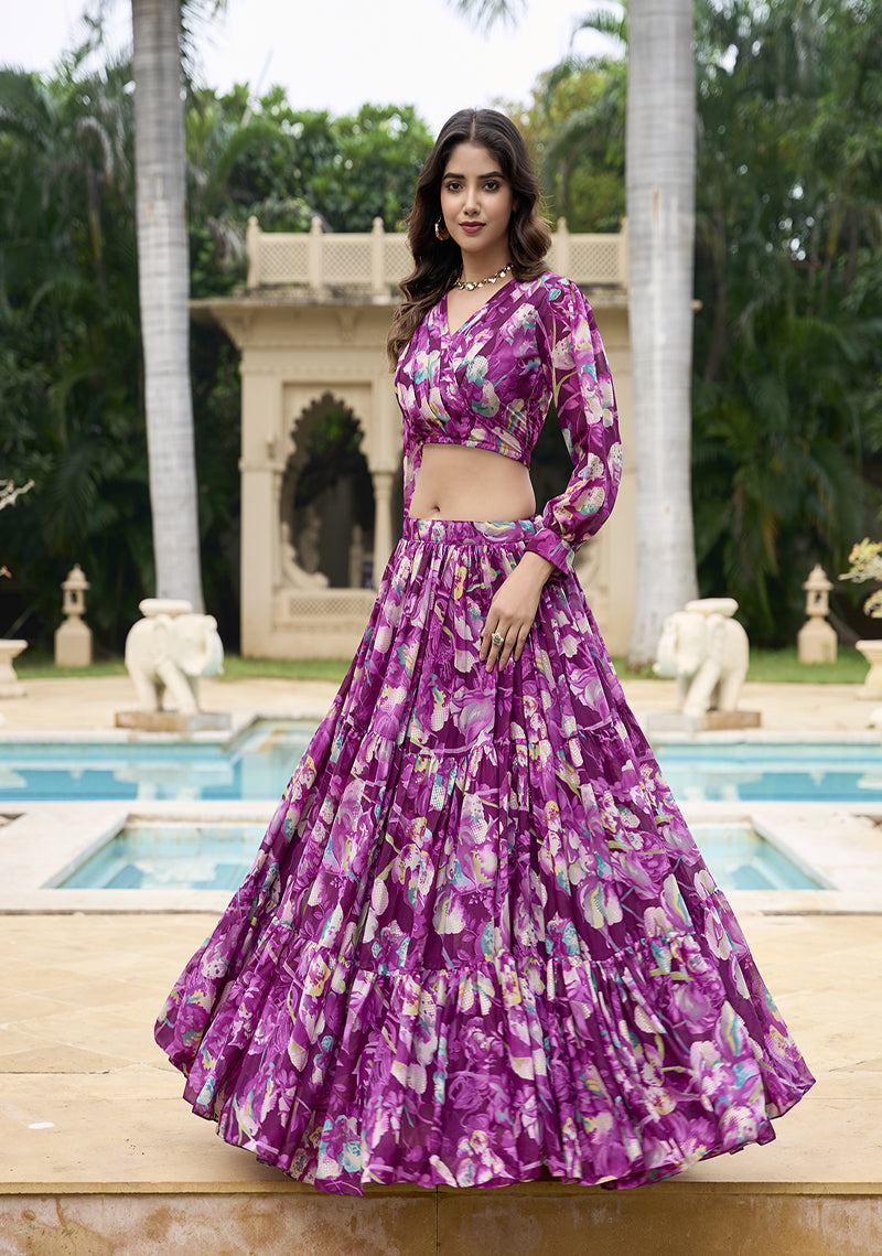 BEAUTIFUL GEORGETTE CHEX FLORAL PRINT CO-ORD SET