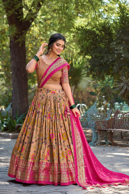 DESIGNER KALAMKARI PRINT WITH FOIL PRINT LEHENGA CHOLI