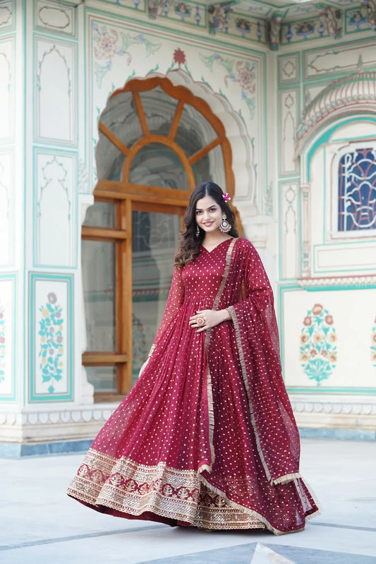 NEW PREMIUM READYMADE STYLISH GOWN WITH DUPATTA COLLECTION