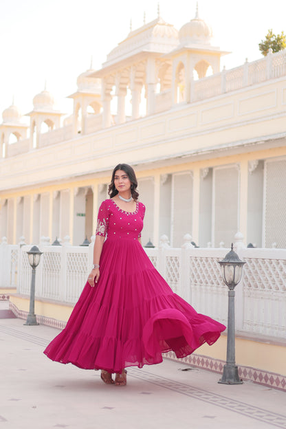 THE LATEST DESIGNER READYMADE GOWN WITH DUPATTA SET