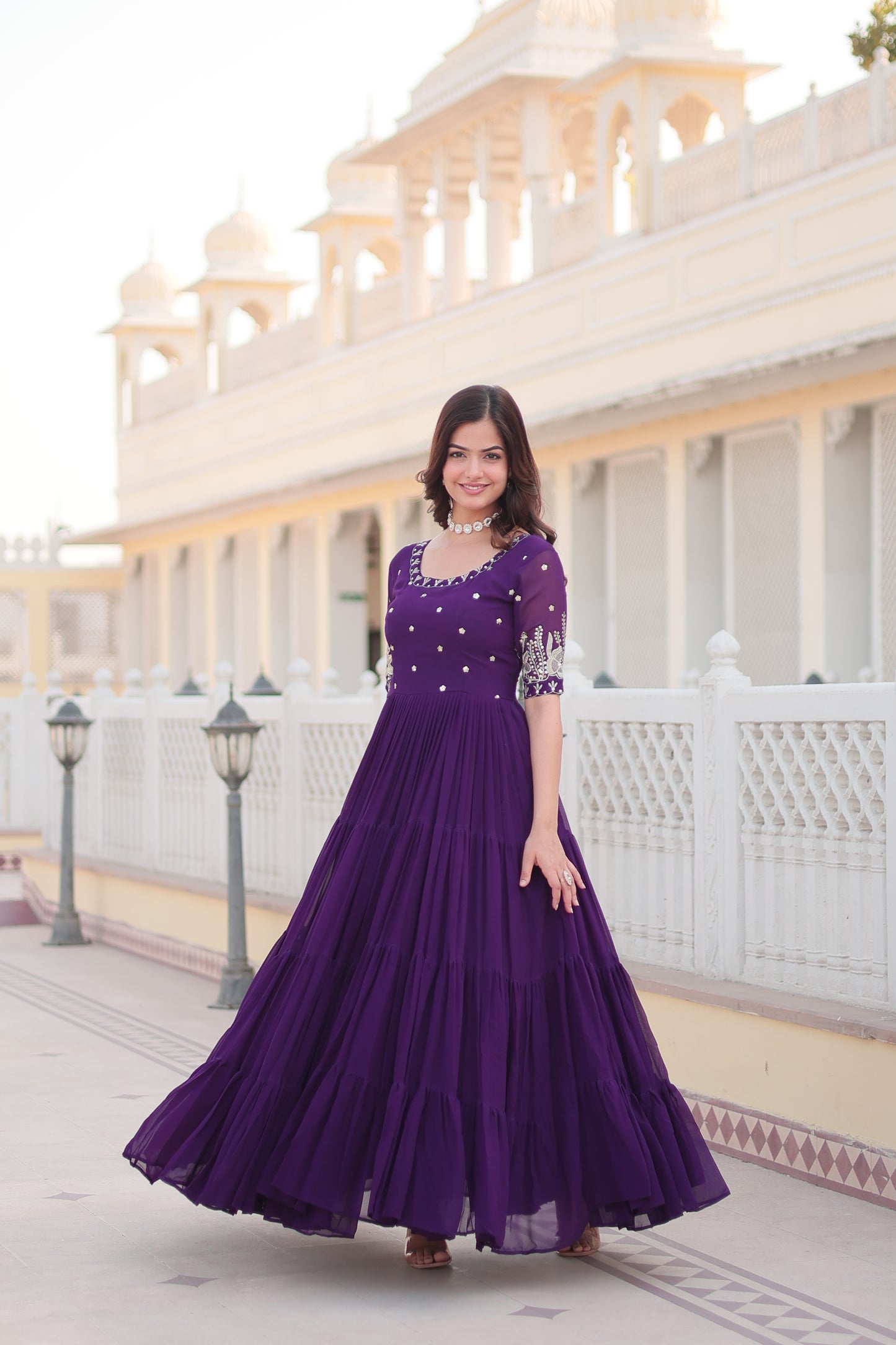 THE LATEST DESIGNER READYMADE GOWN WITH DUPATTA SET