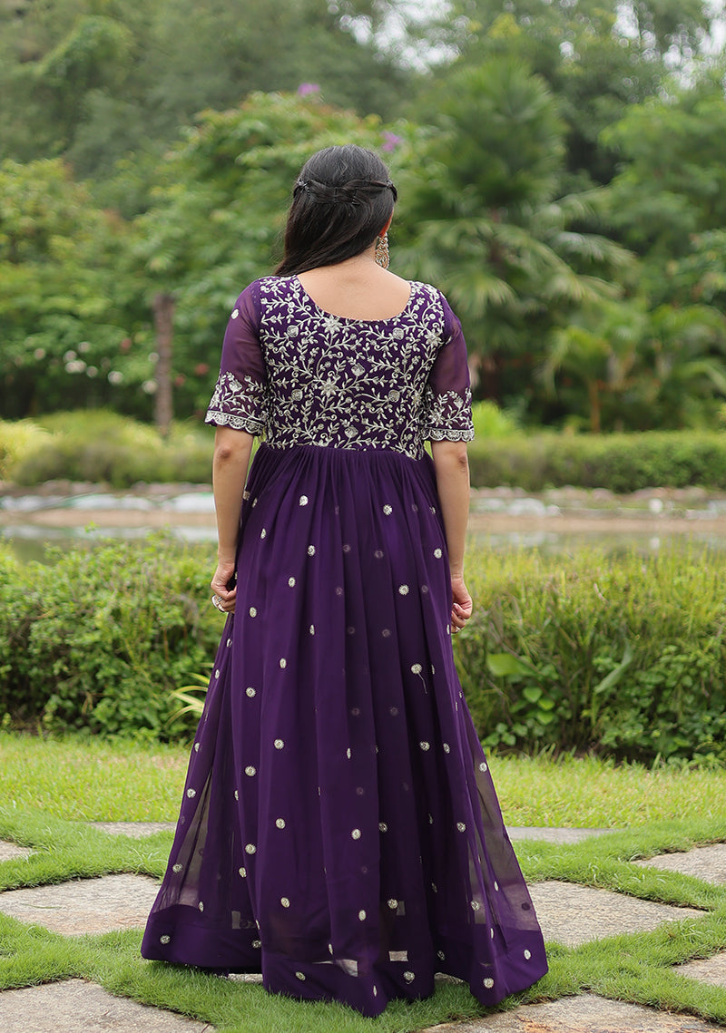 LUXURY DESIGNER GOWN WITH ZARI & SEQUINS EMBROIDERY