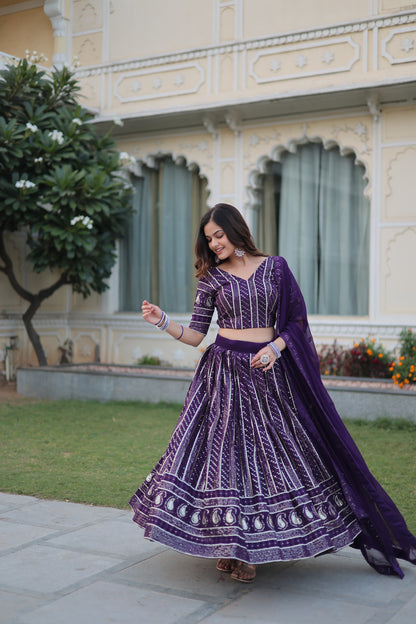 PURPLE EMBROIDERED WEDDING SPECIAL LEHENGA CHOLI