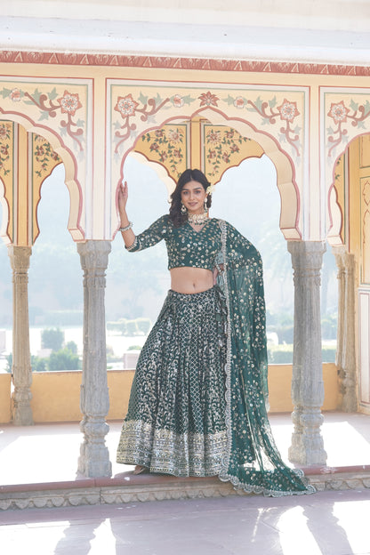 STYLISH DESIGNER VISCOSE JACQUARD LEHENGA CHOLI