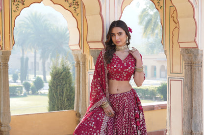 STYLISH DESIGNER VISCOSE JACQUARD LEHENGA CHOLI