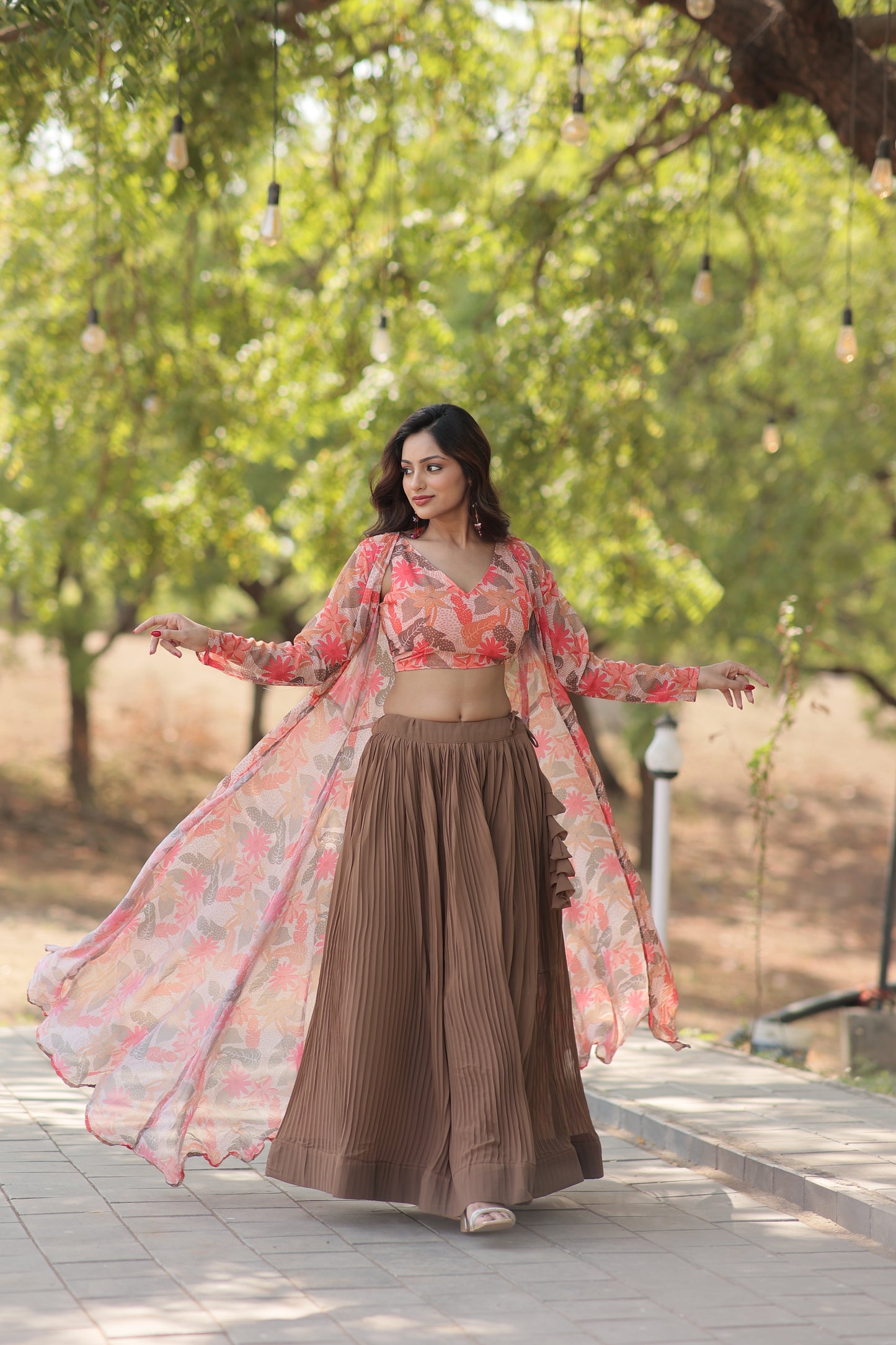 ELEGANT AND TIMELESS LEHENGA CHOLI COLLECTION WITH CRUSH PLEATING