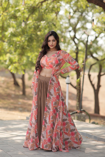 ELEGANT AND TIMELESS LEHENGA CHOLI COLLECTION WITH CRUSH PLEATING