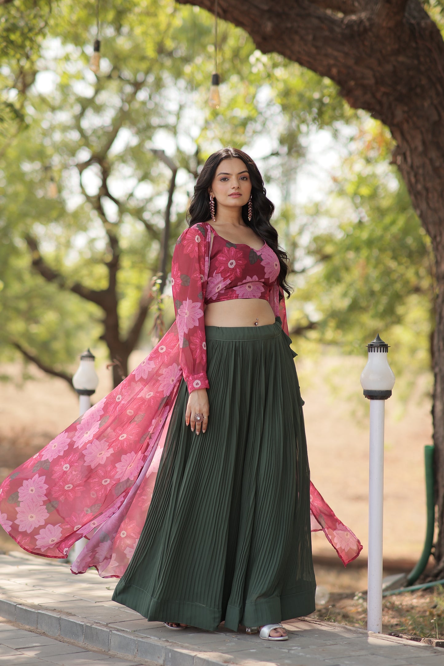 ELEGANT AND TIMELESS LEHENGA CHOLI COLLECTION WITH CRUSH PLEATING