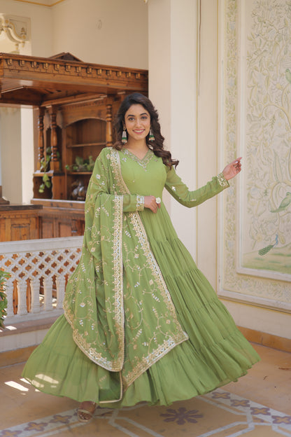 THE PERFECT ELEGANCE UNIQUE EMBROIDERED GOWN WITH DUPATTA SET