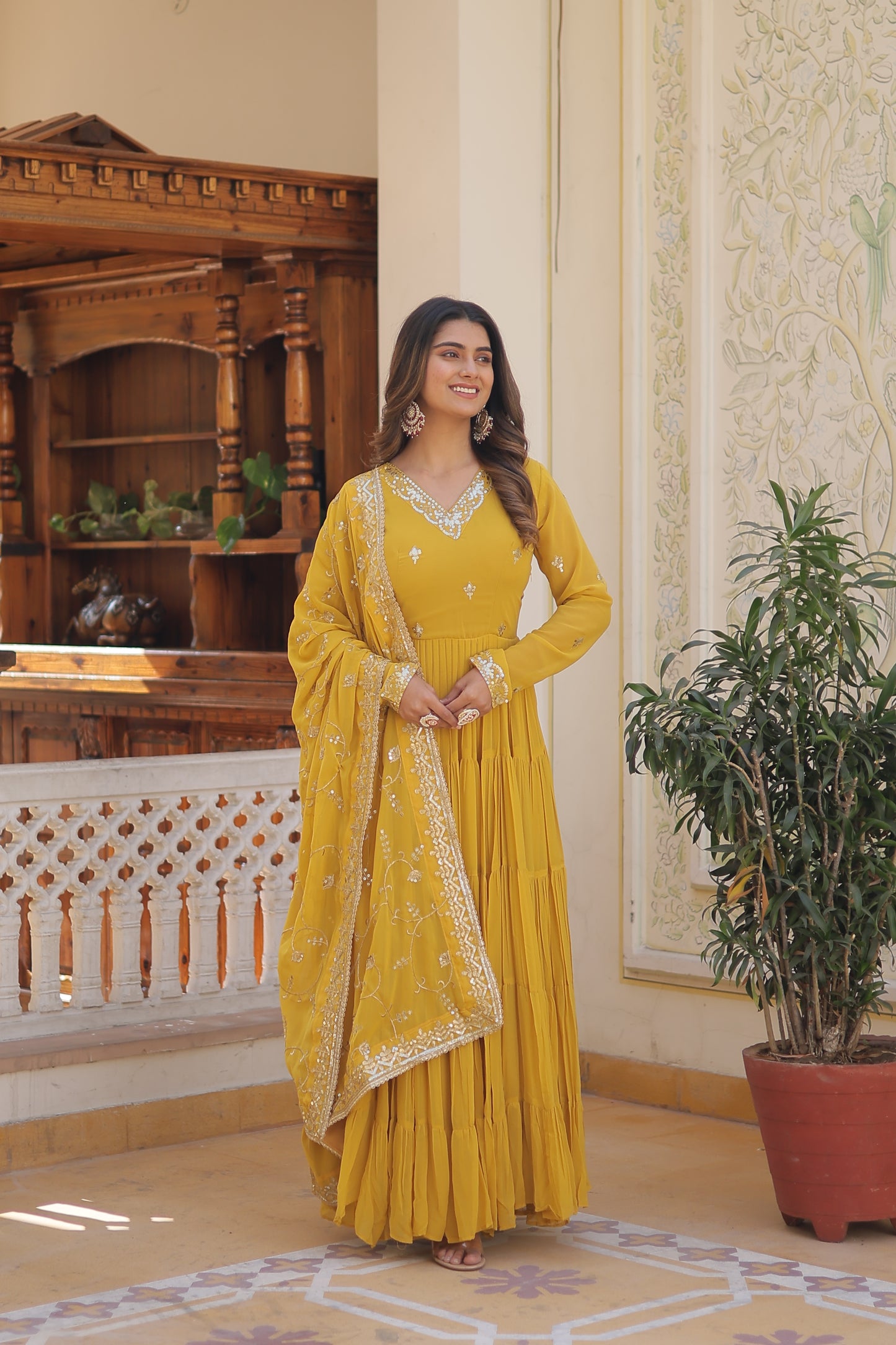 THE PERFECT ELEGANCE UNIQUE EMBROIDERED GOWN WITH DUPATTA SET