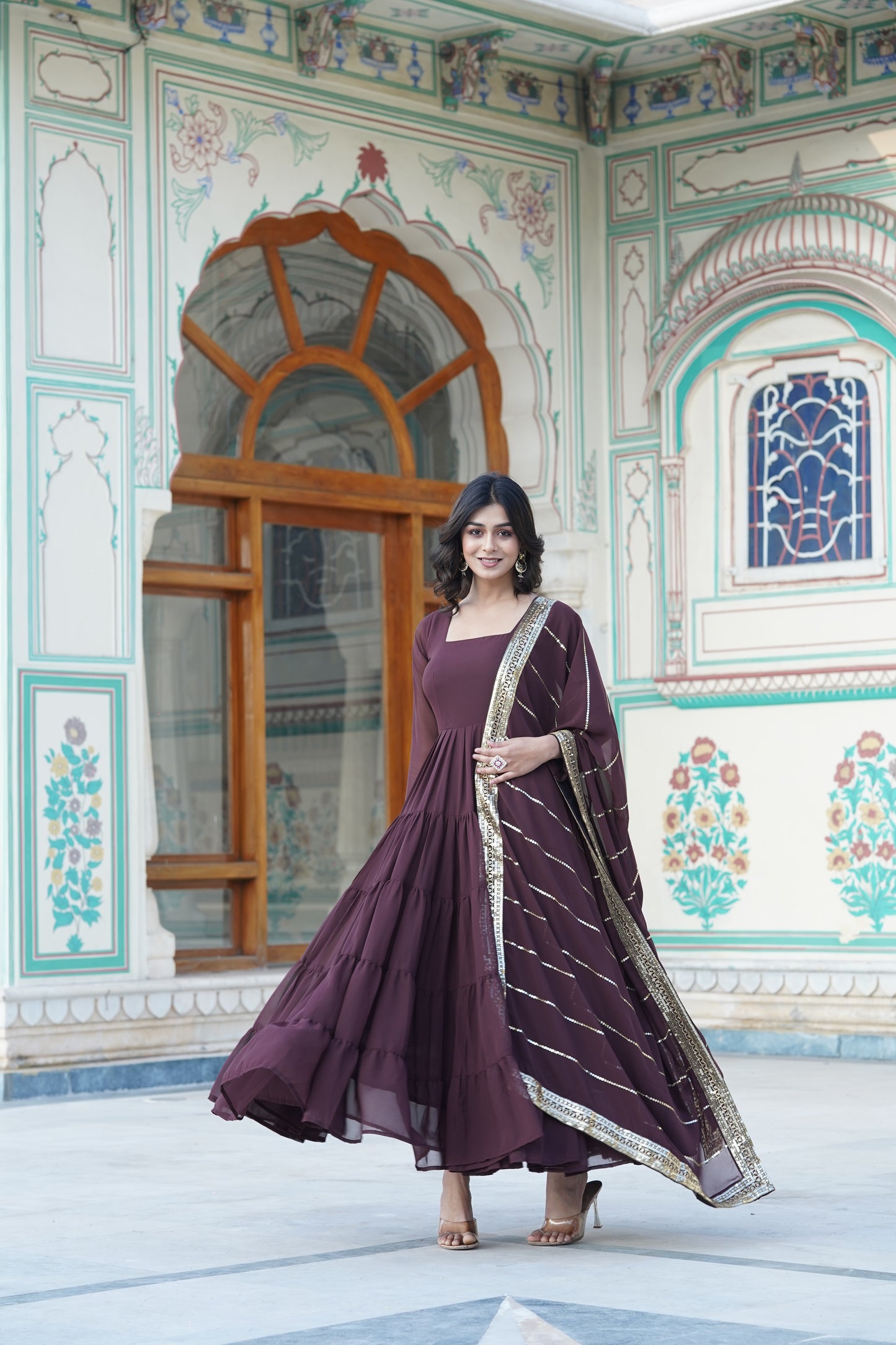 NEW ELEGANCE OF READY MADE GOWN WITH DUPATTA SET