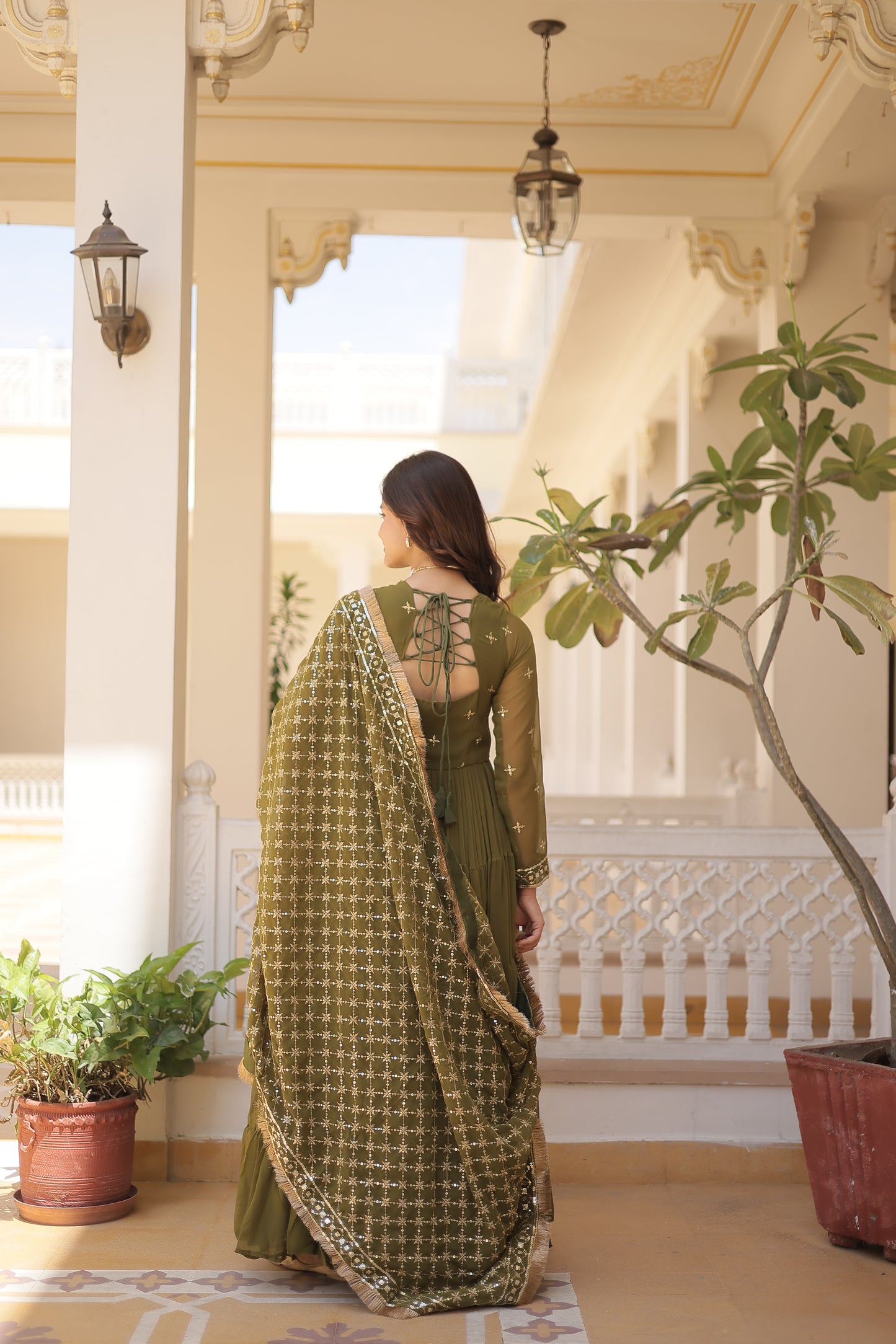 STUNNING DESIGNER EMBROIDERED WORK GOWN WITH DUPATTA SET