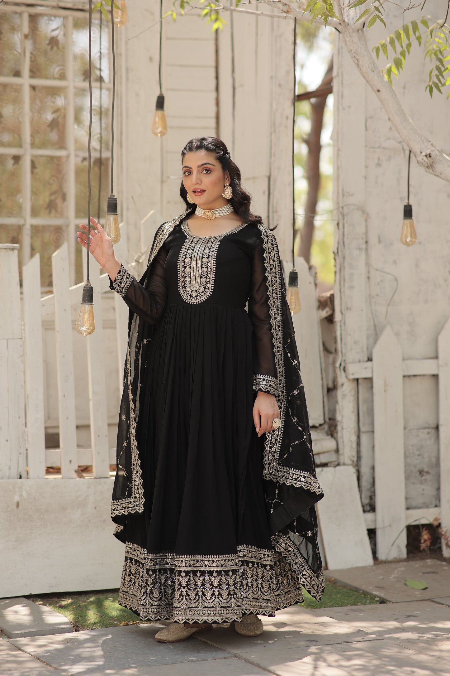 DESIGNER SEQUINS EMBROIDERED STYLISH GOWN WITH DUPATTA SET