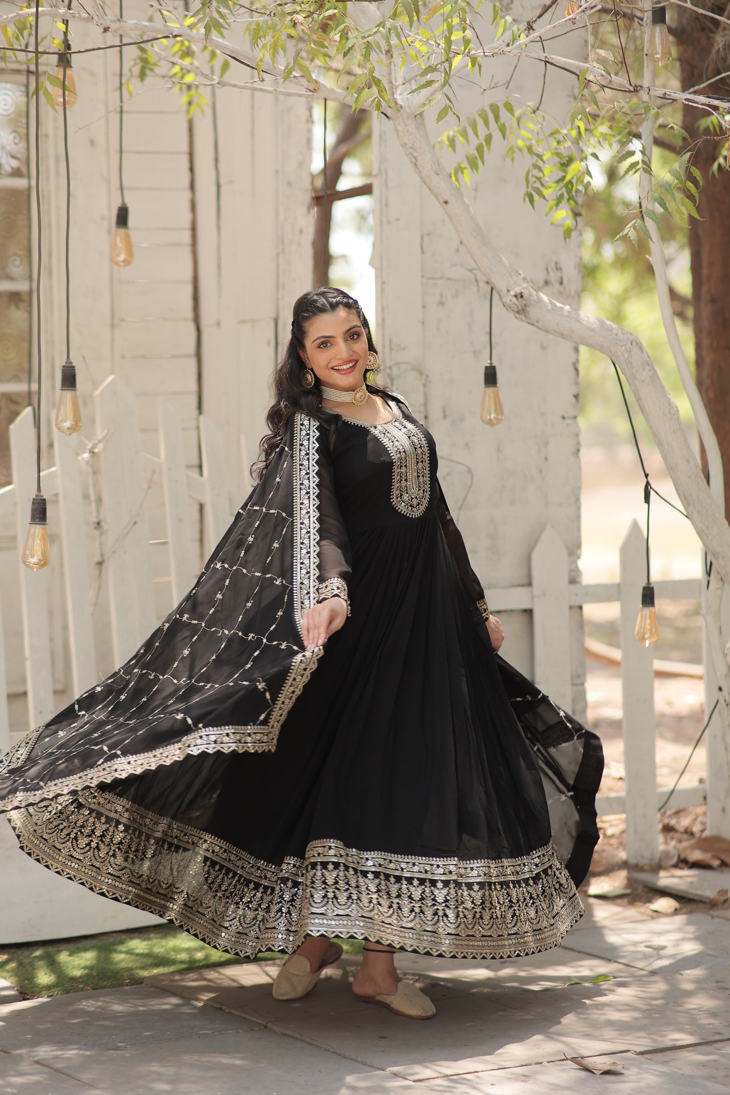 DESIGNER SEQUINS EMBROIDERED STYLISH GOWN WITH DUPATTA SET