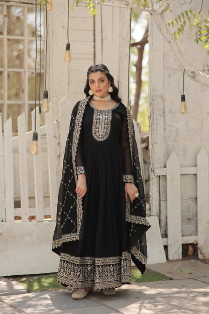 DESIGNER SEQUINS EMBROIDERED STYLISH GOWN WITH DUPATTA SET