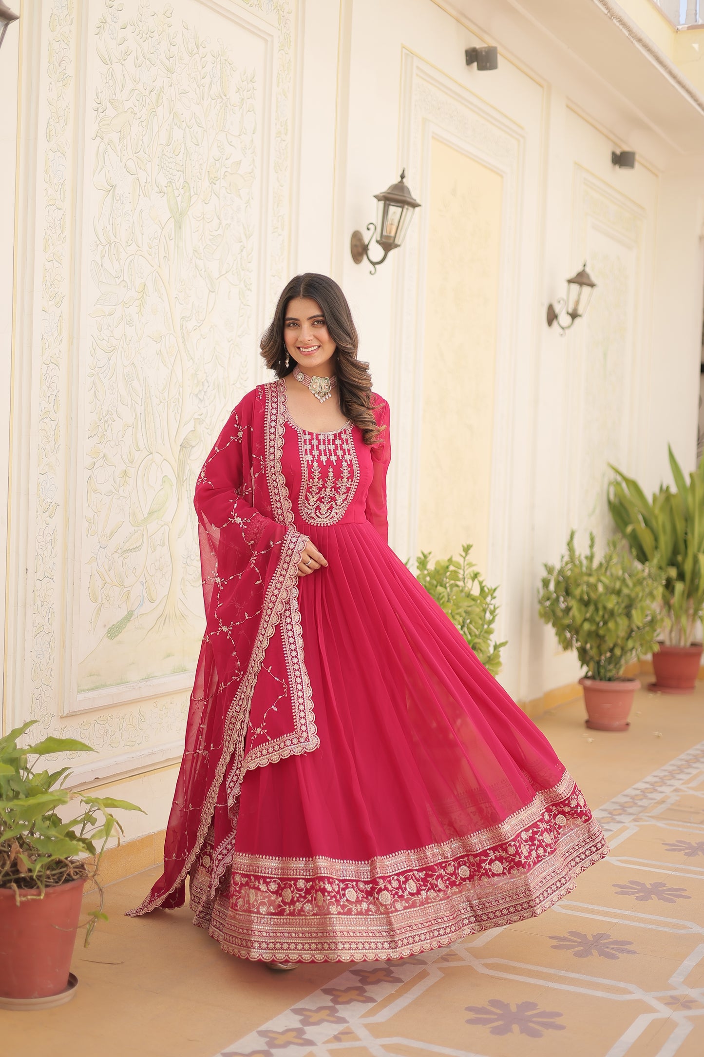 DESIGNER SEQUINS EMBROIDERED STYLISH GOWN WITH DUPATTA SET